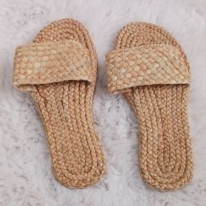 Women's Tan Woven Sandals, Wicker